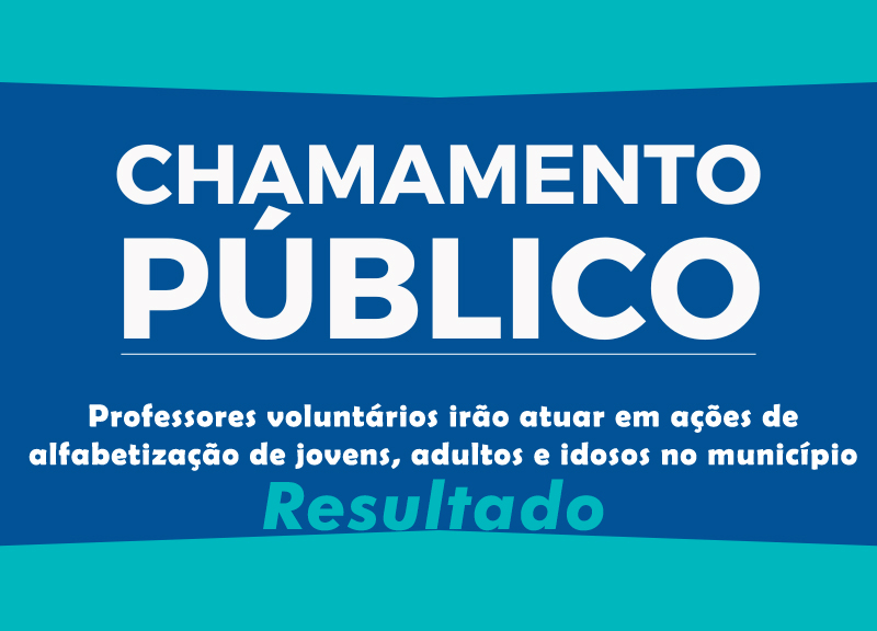 Uruaçu divulga resultado final de seleção para alfabetizadores voluntários do Programa Brasil Alfabetizado